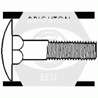 A307 Grade A Step Bolt, Full Thread, Zinc Cr+3 (Inch)