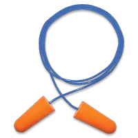 Bullhead Safety® Hearing Protection – Orange PU Foam Bullet Earplugs with Blue PVC Cord