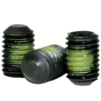 Flat Point Socket Set Screws, Nylon Patch, Thermal Black Oxide, Alloy (Inch)