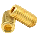 Cup Point Socket Set Screws, Brass, Plain
