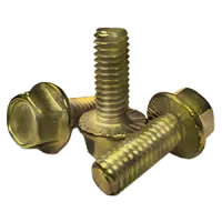 M6‑1.00 x 12 mm DIN 6921 Hex Serrated Flange Bolt – Class 8.8, Zinc Yellow CR+6, Full Thread