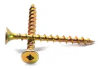 Square Drive Bugle Head Deck Screws, Zinc Yellow, Hardened 