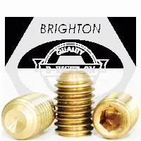 Cup Point Socket Set Screws, Brass, Plain 