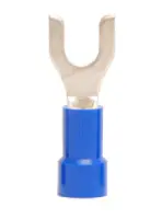 Vinyl Spade Terminal,#8 Stud, Blue 16-14 Gauge