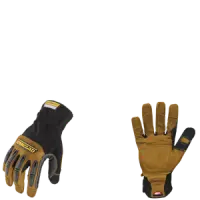 Ironclad RWG2-04-L Ranchworx Gloves, Goatskin Leather Palm, Black & Tan, Size Large