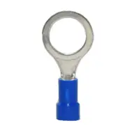 Ring Terminal, Vinyl Insulated, Blue, 16-14 Wire Size, 3/8\