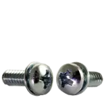 Machine Screw, Pan Head Phillips, Sems, Zinc Cr+3 