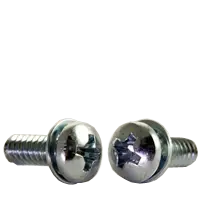 Metric Class 4.8 Machine Screw, Pan Head Phillips, Sems, Zinc Cr+3