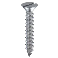 Self Tapping Screws, Flat Slotted, Stainless Steel 18 8 (Inch)