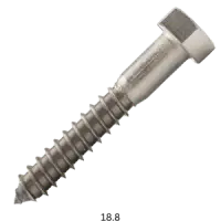 Stainless 18 8 Hex Lag Screw (Inch)