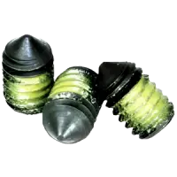 Cone Point Socket Set Screws, Nylon Patch, Thermal Black Oxide, Alloy (Inch)