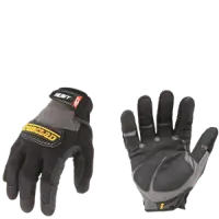 Ironclad HUG-04-L Heavy Utility Gloves, Reinforced Palm, Black, Size Large