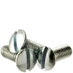 Machine Screw, Oval Head Slotted, Zinc Cr+3 