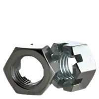 Slotted Finsihed Hex Nut 7/8-9 Carbon Steel Zinc