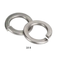M2 DIN 127B Split Lock Washer, Stainless Steel A2
