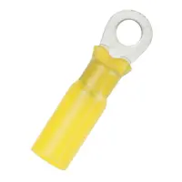 Heat Shrink Ring Terminals #10 Marine Grade Wire Connectors Yellow AWG 12-10 Gauge, Tinned Red Copper 1mm Resistant Ring Connect