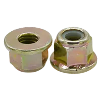M6‑1.00 DIN 6926 Nylon Flange Locknut, Class 10, Coarse Thread, Zinc‑Yellow, Non‑Serrated