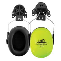 Bullhead Safety® Hearing Protection – High-Visibility Lime Premium Cap-Mounted Earmuff