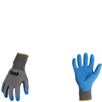 Ironclad SKC1LT-05 XL Crinkle Latex Cut A1 Gloves, Gray & Blue, Size X Large