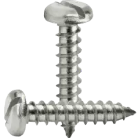 Self Tapping Screws, Pan Head, Slotted, Stainless Steel 18 8