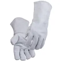 Gray Value-Priced Split Cowhide Stick Glove Large