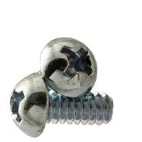 Machine Screw, Round Head Phillips, Zinc Cr+3 