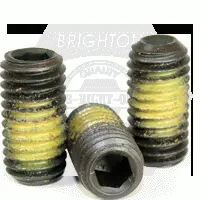 Cup Point Socket Set Screws, Cup Point, Nylon Patch, Thermal Black Oxide, Alloy 