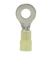 Ring Terminal, Nylon Insulated, Yellow, 12-10 Wire Size, 1/4\