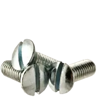 Machine Screw, Oval Head Slotted, Zinc Cr+3 