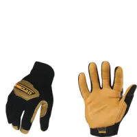 Ironclad RWC2-02-S Cowboy Gloves, Goatskin Leather Palm, Black & Tan, Size Small
