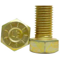 L9 Hex Cap Screws, Zinc & Yellow Cr+3 (Usa) (Inch)