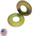Uss Flat Washer, Thru Hardened, Zinc/Yellow
