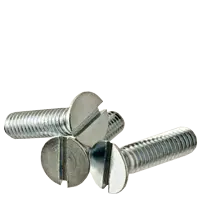 Machine Screw, Flat Head Slotted, Zinc Cr+3 