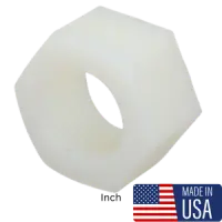 #2‑56 Nylon Hex Nut – Plain Finish (USA, Inch)