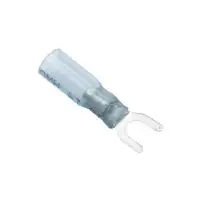 Fork Connector #8 Blue 16-14 Gauge - Heat Shrink Spade Fork Wire Connectors Kit - Tinned Red Copper - Automotive Marine Crimp Co