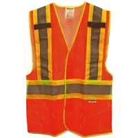 PROFERRED High Visibility Safety Vest – Orange, Medium, ANSI Class 2