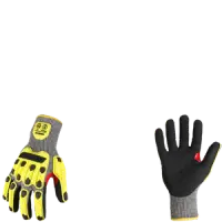 Ironclad KCI5SN-06 2XL Command A6 SN Impact Knit Gloves, Touchscreen, Yellow & Gray, Size 2X Large
