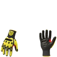 Ironclad KCI9PU-03 M Command A9 PU Impact Knit Gloves, Touchscreen, Yellow & Gray, Size Medium