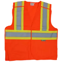 PROFERRED Reflective Safety Vest – Orange, 2XL, Class 2, 5-Point Breakaway, 2 Pockets