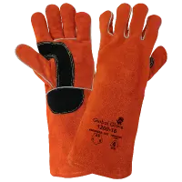 Premium Split Cowhide Reinforced 16-Inch Leather Welding Gloves with Thermal-Knit Cotton Lining
