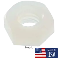M4‑0.70 Nylon Hex Nut – Plain Finish (USA, Metric)