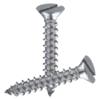 Self Tapping Screws, Flat Slotted, Stainless Steel 18 8