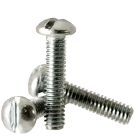 Machine Screw, Round Head Slotted, Zinc Cr+3 