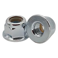 M10‑1.50 DIN 6926 Nylon Flange Locknut, Class 8, Coarse Thread, Zinc CR+3, Non‑Serrated