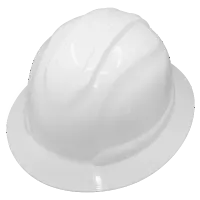 Bullhead Safety™ Head Protection – White Full Brim Hard Hat