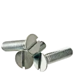 Machine Screw, Flat Head Slotted, Zinc Cr+3 