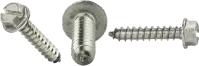 Stainless 18 8 Self Tapping Screw, Indent Hex Washer, Slotted (Inch)