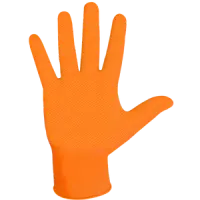 Hi-Vis Orange XL 8 Mil Textured Clean-Fit Powder-Free Disposable Nitrile Gloves – 100 Pack