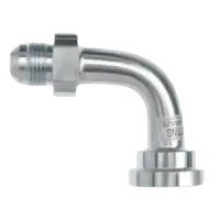 08 MJ x 08 Code 61 Flange 90° Elbow Swept Hydraulic Adapter