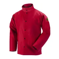 9 oz. Flame Resistant Cotton Welding Jacket, Red Large
